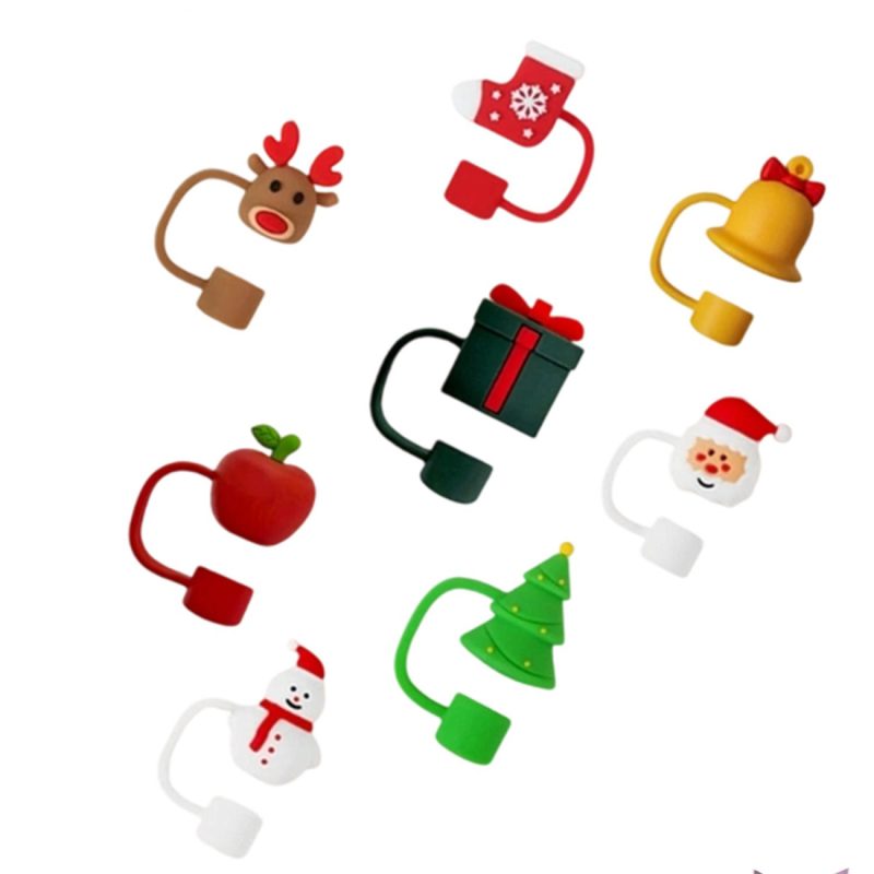 Novelty Straw Cover With Gift Box Shape And Connecting Loop - 3