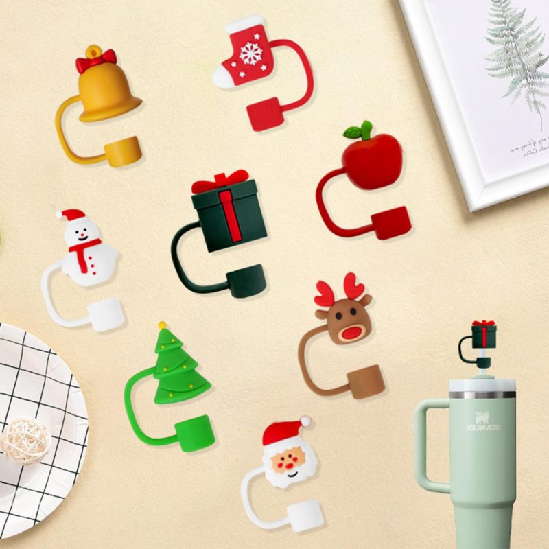 Novelty Straw Cover With Gift Box Shape And Connecting Loop - 4