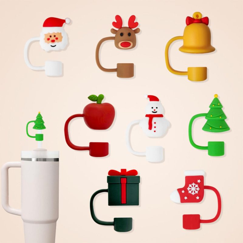 Novelty Straw Cover With Gift Box Shape And Connecting Loop - 5