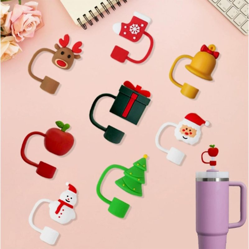 Novelty Straw Cover With Gift Box Shape And Connecting Loop - 6