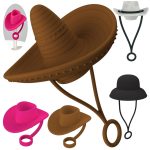 Novelty Straw Cover With Hat Shape And Hanging Loop - 1
