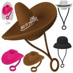 Novelty Straw Cover With Hat Shape And Hanging Loop