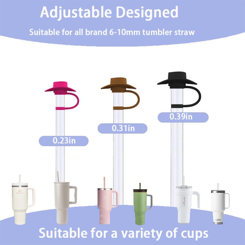 Novelty Straw Cover With Hat Shape And Hanging Loop - 2