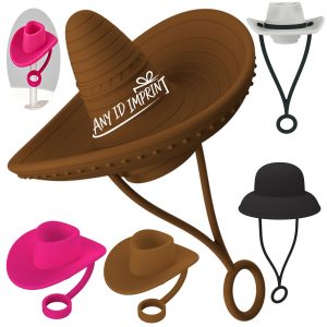 Novelty Straw Cover With Hat Shape And Hanging Loop
