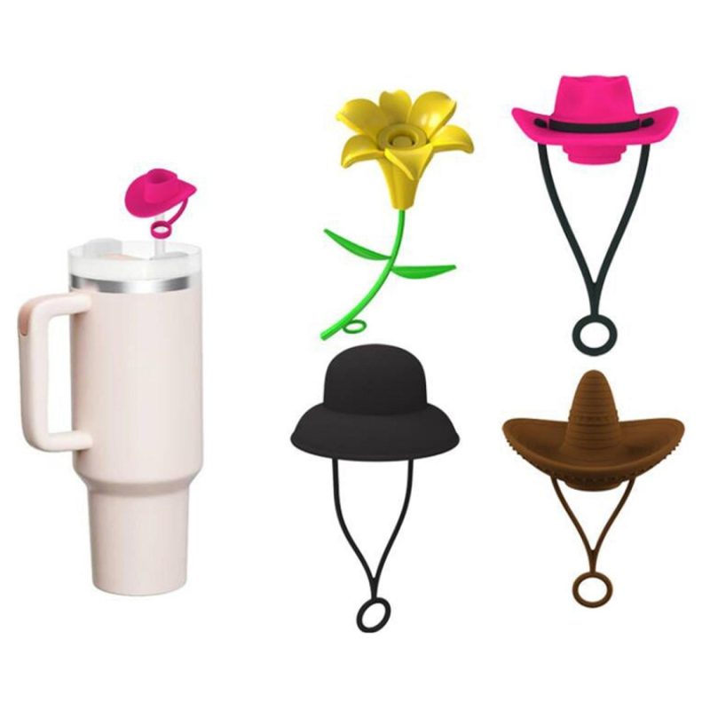 Novelty Straw Cover With Hat Shape And Hanging Loop - 6