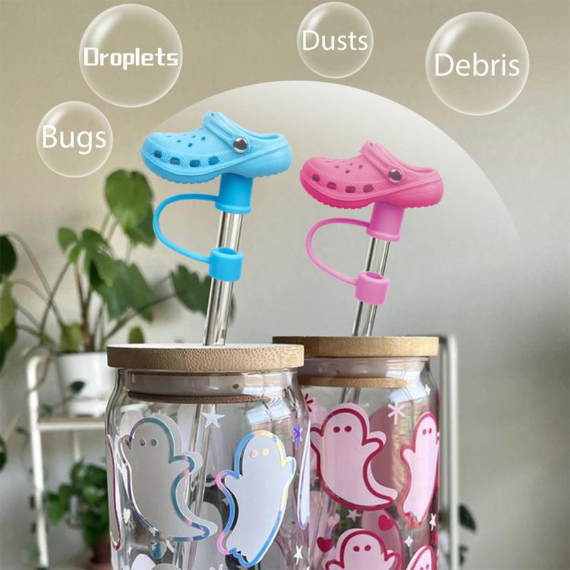 Novelty Straw Cover With Shoe Shape And Attached Loop - 4
