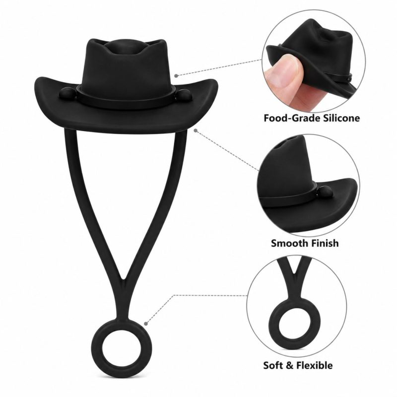 Silicone Cowboy Hat Straw Cover Tumbler Lid Imprintable Beverage Promotion - 2
