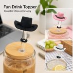 Silicone Cowboy Hat Straw Cover Tumbler Lid Imprintable Beverage Promotion - 4
