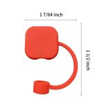 Tethered Square Straw Cover for Wide Drinking Straws - 1