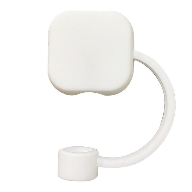 Tethered Square Straw Cover for Wide Drinking Straws - 2